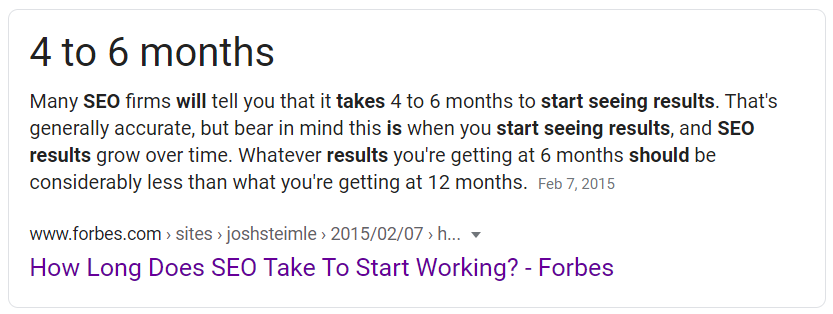 how long will seo take to work